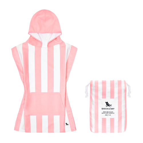 Kids Poncho Cabana Malibu Pink Medium